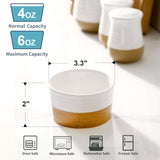 Hasense Ramekins, 6 oz Stoneware Ramekins Oven Safe Set of 6, Mini Ramekins Bowls for Dipping, Brulee, Custard, Farmhouse White Ramekins Gift Hasense