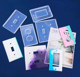 Moukiween Light Switch Cover Resin Molds, 6Pcs Switch Plate Covers Silicone Molds Standard Switch Socket Panel Epoxy Molds for Resin Casting DIY Switch Covers Crafts Home Decor Moukiween