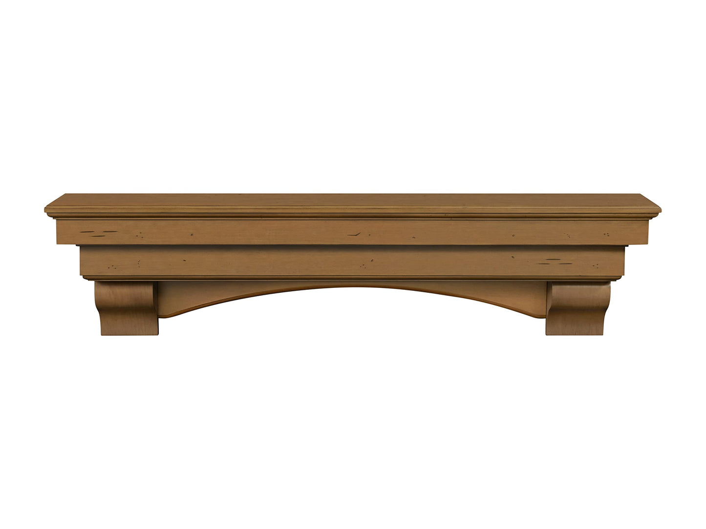 Pearl Mantels ARYB7249710 Artistically Pleasing and Versatile Pine Wood Mantel Shelf, 72", Antique Distressed