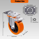 5 Inch Heavy Duty casters, casters Set of 4 Heavy Duty,Universal with Double Locks Caster Wheels,Polyurethane casters Set of 4, for carts Furniture and workbenches Lvgwhisper