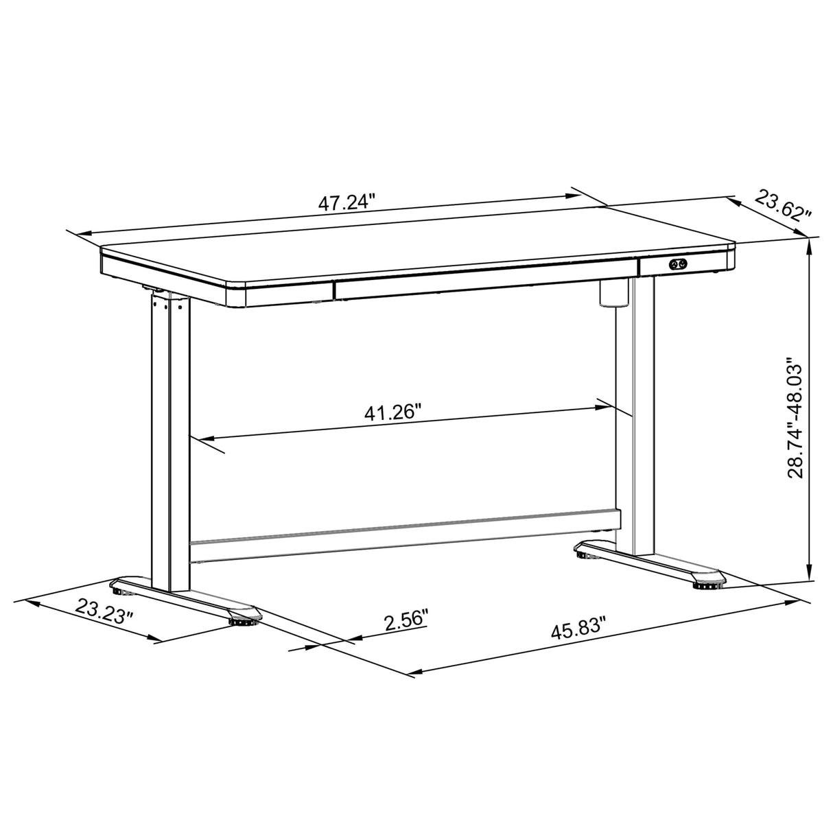 Realspace® Electric 48'W Height-Adjustable Standing Desk, White Realspace