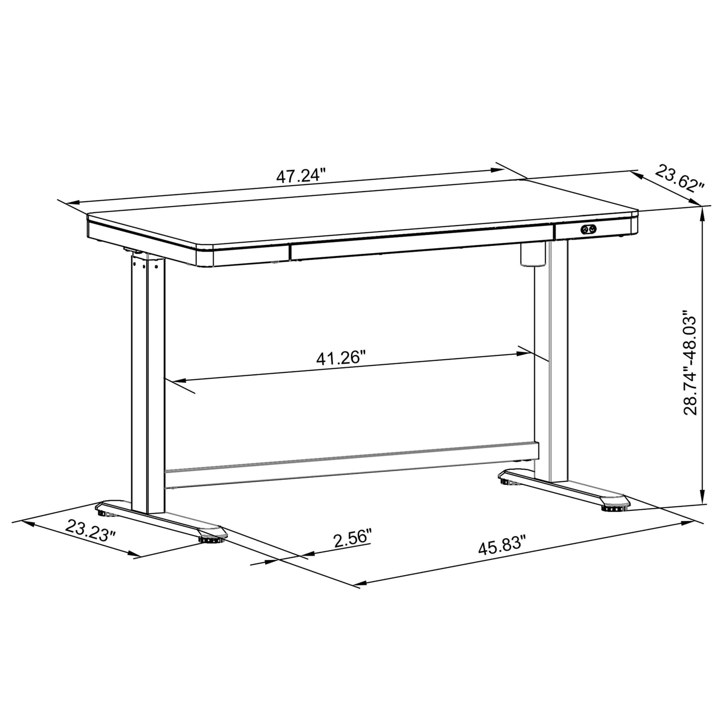 Realspace® Electric 48'W Height-Adjustable Standing Desk, White - WoodArtSupply