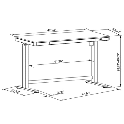 Realspace® Electric 48'W Height-Adjustable Standing Desk, White - WoodArtSupply