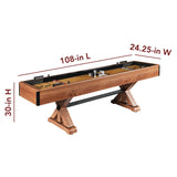 Hathaway Daulton 9-ft Shuffleboard Table for Family Game Rooms with Padded Sidewalls, Legs Levelers, 8 Pucks, Table Brush and Wax, White Oak Finish Hathaway