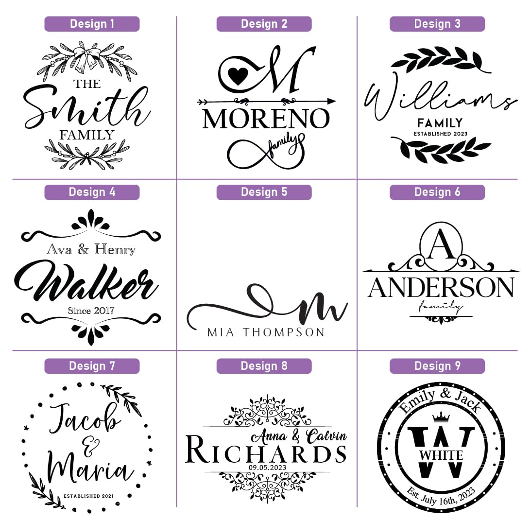 Tayfus Personalized Bamboo Coasters, Set of 4 Square Custom Coaster with Holder, Customized Gift Ideas For Christmas, Anniversary, Housewarming, Birthday, Engagement, Wedding Tayfus