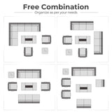 HOOOWOOO Patio Outdoor Sectional Furniture Sofa Set with Fire Pit Table,10 Piece L Shaped Wicker Couch Set with Swivel Chairs,Modern 8 Persons Summer Patio Conversation Set(Charcoal Gray) HOOOWOOO