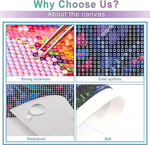 Cherry Blossom Girl Diamond Art for Adults, 50x70cm Large Diamond Painting 5D DIY Full Drill Square Paint By Numbers Gem Art Supplies Pictures for Home Fall Decor Wall Art Gifts 20x28in W-5170 Wenpeef