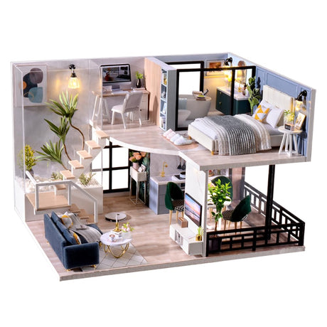 RHZN Miniature House Kit, Dollhouse Kit, Miniature Kit, DIY Mini House Building Kit for Adult Teen RHZN
