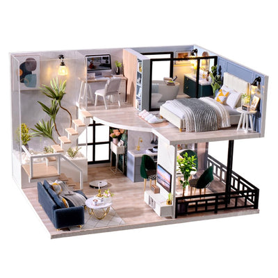 RHZN Miniature House Kit, Dollhouse Kit, Miniature Kit, DIY Mini House Building Kit for Adult Teen