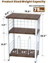Tuohours Record Player Stand, 3 Tier End Table with Double Layer Iron Wire Mesh Turntable Stand Vinyl Record Table Storage Up to 100 Albums, Nightstand Small Side Table for Living Room Bedroom, White Tuohours