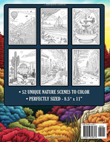 Stunning Landscapes: Nature Scenery Relaxing Coloring Book for Adults WoodArtSupply