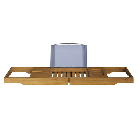 Acacia Bathtub Tray - Natural Wood Tray with Extended Sides, Wine Glass Holder, Book, Phone, or Tablet Rest - for Bath Accessories by Home-Complete Home-Complete