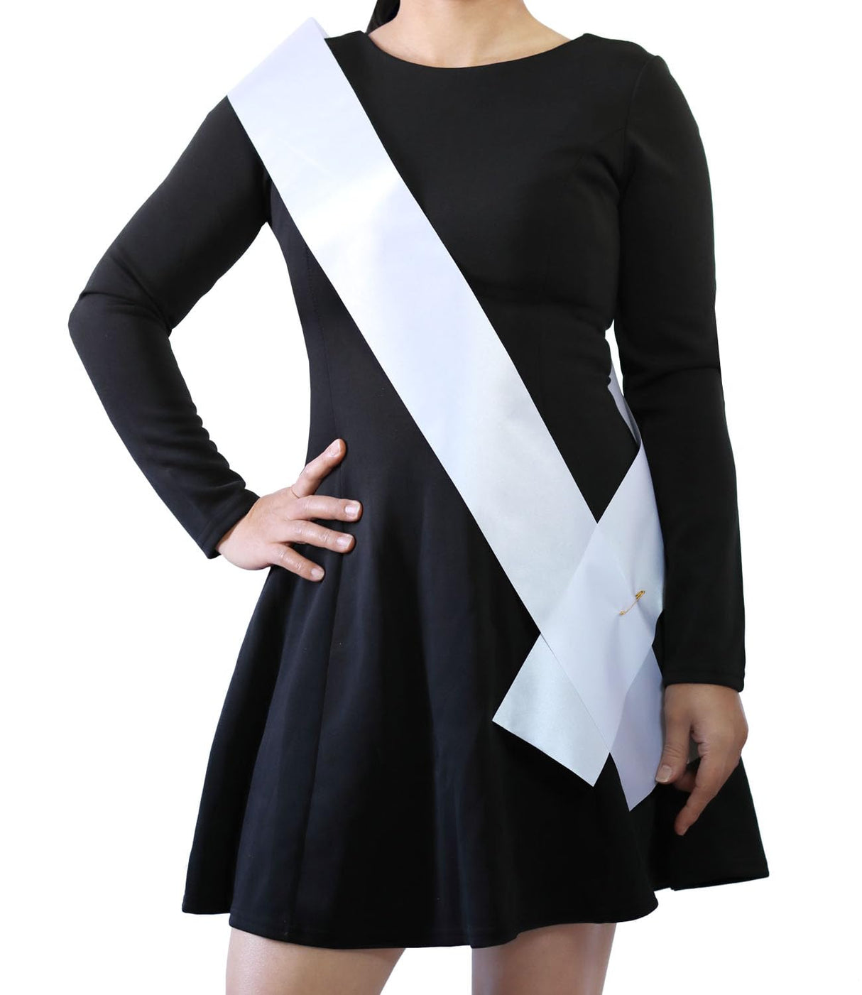 FENDOLE 6 Pack White Blank Sash,Plain Satin Sashes,Sashes for Pageants,DIY Sashes for Party Decorations,Blank Sashes for Pageants FENDOLE