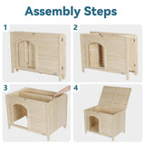 Petsfit Large Cat Litter Box Furniture Hidden,No Tools Required Assembly,Cat Washroom Furniture with Top Opening,Wooden Pet House End Table,Folding Litter Box Enclosure,35.5L x 23.5W x 27H inches Petsfit