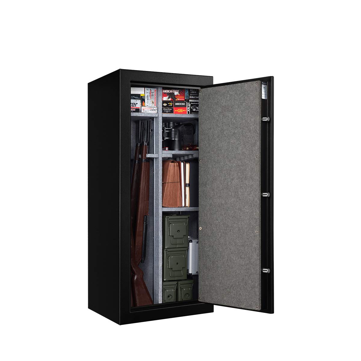 Fortress 24 Gun Fire Safe with E-Lock, Black - WoodArtSupply