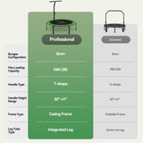 BCAN 560 LBS Soft Land Mini Trampoline, 48" Fitness Trampoline, 1 Sets of Bungees, T Shape Adjustable Foam Handle, Stable, Quiet Exercise Rebounder for Kids Adults Indoor/Garden Workout-48IN-1-GREEN BCAN