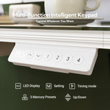 INNOVAR Glass Standing Desk with Drawers, 40 x 24 Inches Electric Height Adjustable Desk, Tempered Glass Top Stand Up Desks for Home and Office, White INNOVAR