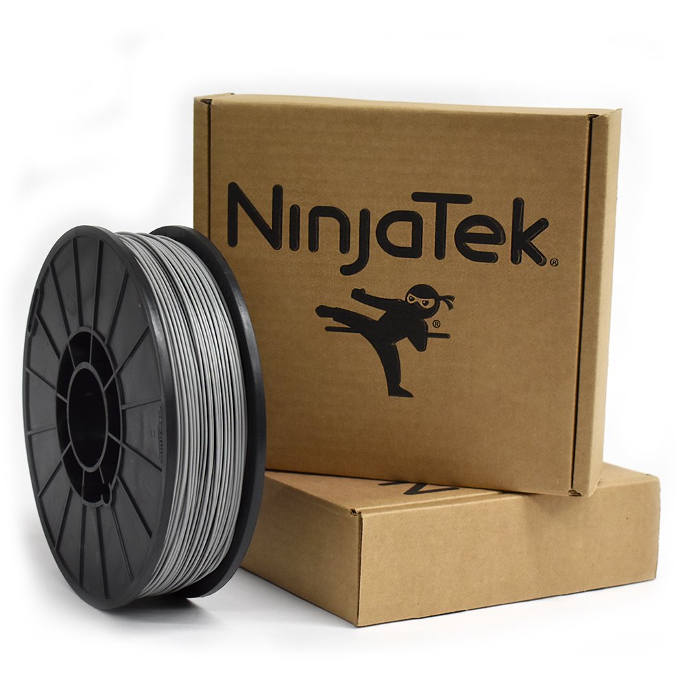 NinjaTek - 3DNF1417510 3DNF14117510 NinjaFlex TPU Filament, 1.75mm, TPE, 1kg, Steel (Gray) (Pack of 1) NinjaTek