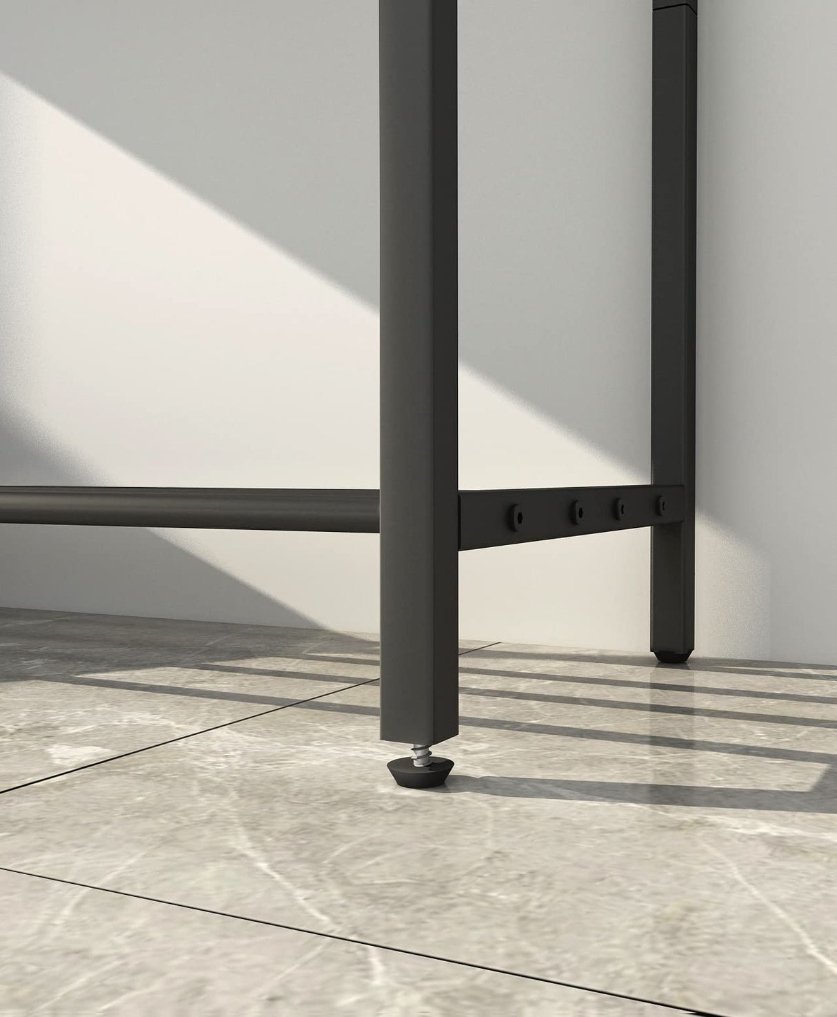 LAATOOREE Console Table, 41.7" Industrial Entryway Table with Shelf, Narrow Sofa Table for Hallway, Entrance Hall, Foyer, Corridor, Living Room - Wood Look Metal Frame - Rustic Brown LAATOOREE