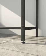 LAATOOREE Console Table, 41.7" Industrial Entryway Table with Shelf, Narrow Sofa Table for Hallway, Entrance Hall, Foyer, Corridor, Living Room - Wood Look Metal Frame - Rustic Brown LAATOOREE