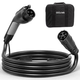 40FT 50A J1772 EV Charger Extension Cable, J1772 Extension Cable Compatible with 110V-240V Level 1/ Level 2 EV Charger Stations, IP66 Waterproof EV Extension Cord with Carrying Bag,for J1772 EVs/PHEVs SEGUMA