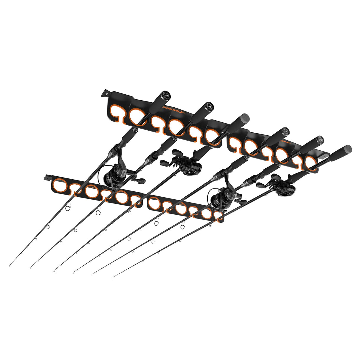 KastKing SafeGuard Fishing Rod Holder for Garage, Wall or Ceiling Mounted Fishing Rod Rack Storage Organizer, Fishing Pole Holder Holds 12 Rods or Combos in Less Than 36 Inches KastKing