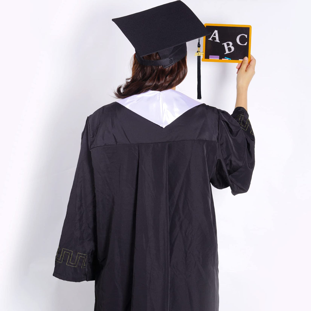 Tongcloud 5pcs 70 Inch Unisex Graduation Stole Sash Adult Graduation Stole Plain Graduation Honor Satin Stole for Men Women (White) Tongcloud