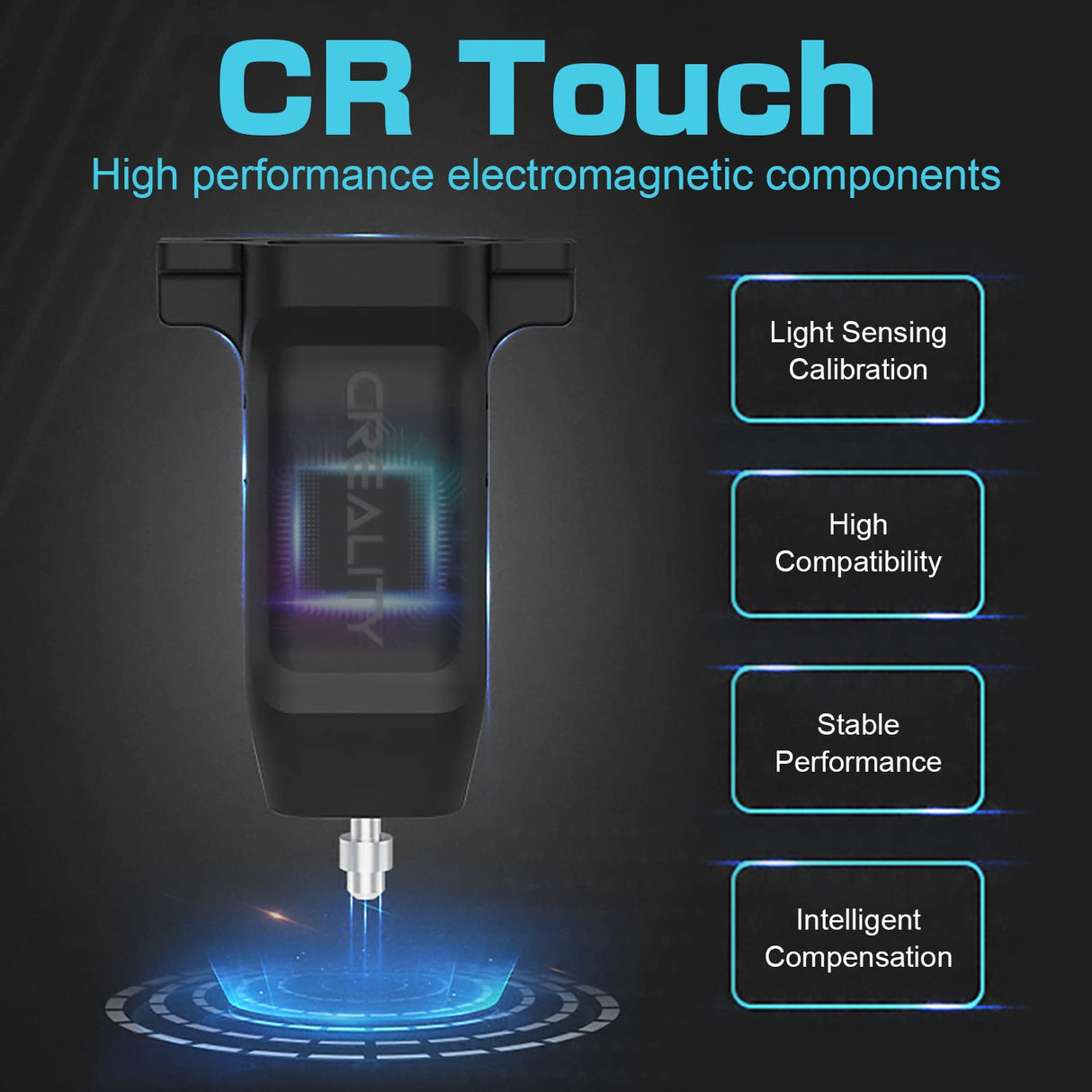 Creality Ender 3 Auto Bed Leveling Kit, Official CR Touch for Ender 3 V2/Ender 3 Pro/Ender 3 Max/Ender 5/CR-10 with 32 Bit V4.2.2/V4.2.7 Mainboard, 3D Printer Leveler Sensor Tool Kit Silicone Mounts Mefine