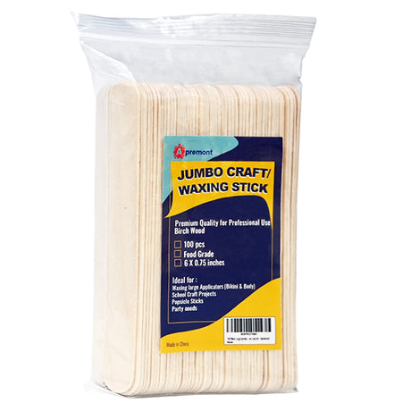 100 Piece Large Jumbo Wooden Craft Sticks (6" x 3/4"), Premium Natural Organic Wood for Waxing, Craft Project, Tongue Depressor, Popsicle, Ice Cream Stick,Woodcraft, Paint Stirrer and Art - Apremont APREMONT