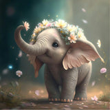 RICUVED Elephant Diamond Painting Kits for Adults, Diamond Art Kits 5D Animal Diamond Art Kits for Beginner, Diamond Dots Painting Full Round Drill Art and Crafts for Home Wall Decor 12x12 Inch RICUVED