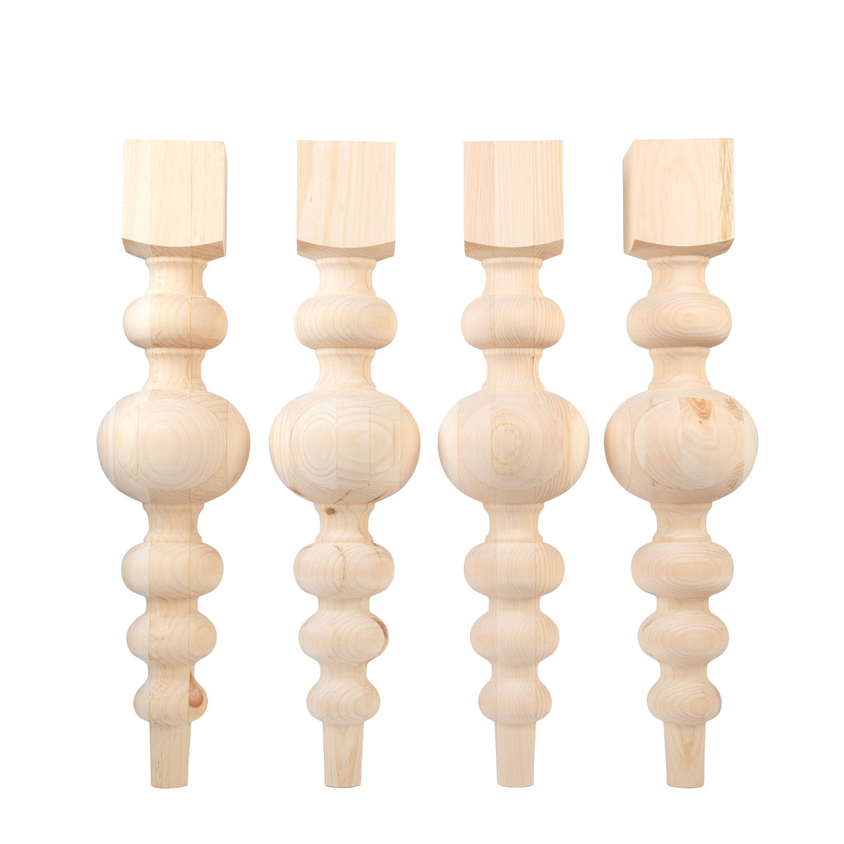 Carolina Leg Co. Massive Modern Chunky Pine Dining Table Legs - Handmade in USA - Set of 4 Wooden Legs with Large Center Ball (6.75 Diameter) - Ideal for Custom Furniture Projects CAROLINA LEG CO.