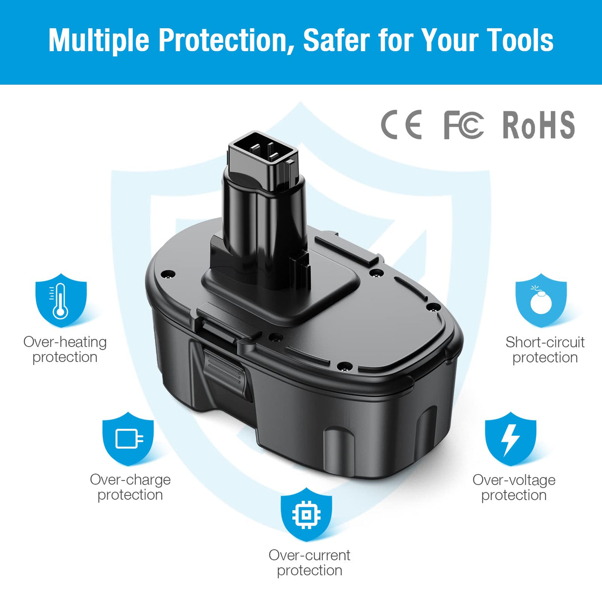 Powerextra 4.5Ah 18V DC9096 DC9098 Replacement Battery Compatible with Dewalt 18 Volt XPR Battery DC9099 DW9095 DW9096 DW9098 DE9038 Cordless Power Tools Powerextra