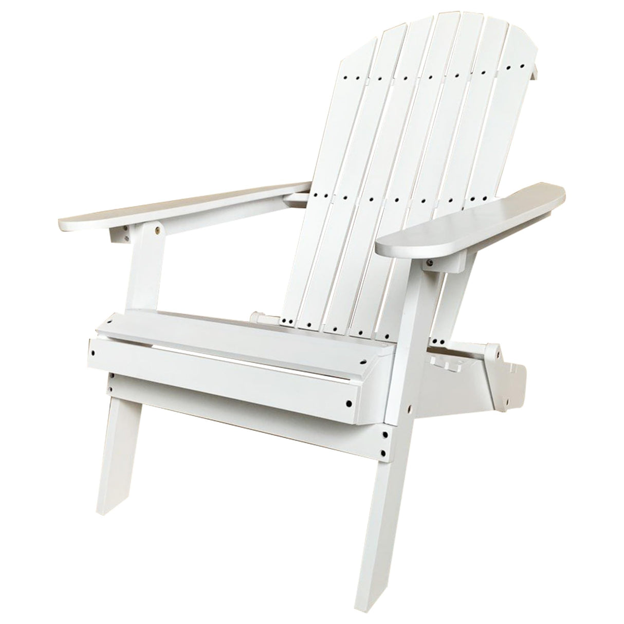 Wooden Adirondack Chair Outdoor Folding Patio Lounge Chair All Weather Fire Pit Chair with Easy Assemble for Outdoor Patio Lawn Garden Beach, White PayLessHere