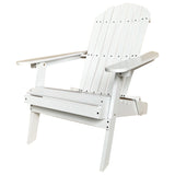 Wooden Adirondack Chair Outdoor Folding Patio Lounge Chair All Weather Fire Pit Chair with Easy Assemble for Outdoor Patio Lawn Garden Beach, White PayLessHere