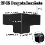 LANIAKEA 2PCS Pergola Brackets, 3-Way Right Angle Corner Bracket Pergola Kit with Screws, Pergola Hardware for 4x4 Inch(Actual: 3.5x3.5 Inch) Wood Beams LANIAKEA