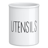 Barnyard Designs Ceramic Farmhouse Kitchen Utensil Holder for Countertop, Decorative Kitchen Utensil Holder, Large Kitchen Utensil Holder for Kitchen Counter, Utensil Crock Spatula Holder, 7" (White) Barnyard Designs