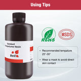 ELEGOO 3D Printer Resin, 405nm Fast UV Curing Standard Photopolymer Resin, High Precision, Non Toxic 3D Resin for Saturn 4/Saturn 3/Mars 5/Mars 4, LCD/MSLA/DLP 3D Printing, Clear Red 1000G Deeplee