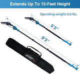 2-in-1 Cordless Pole Saw, Brushless Mini Chainsaw Cordless with Pole, 2 Pack 20V 4.0Ah Battery Powered Pole Saws for Tree Trimming, 15ft Reach Electric Saw for Trees With Pole jovant