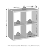 Furinno Cubic Closet Organizers and Storage, 4-Cube Closet Organizer, Open Shelf Closet Storage, Extra Thick Frame for Wardrobe, Bedroom, Living Room, White Furinno