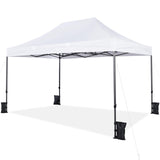 Yaheetech Heavy Duty Pop Up Canopy Tent, 10x15 Commercial Instant Shelter Tent, Outdoor Adjustable Canopy with Wheeled Bag, 4 Sandbags & 8 Stakes, White Yaheetech