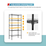 Adjustable NSF-Certified Metal Shelf Wire Shelving Unit Storage for Small Places Restaurant Garage Pantry Kitchen Garage Rack (Black, 21.5L x 11.6W x 47.6H) BestOffice
