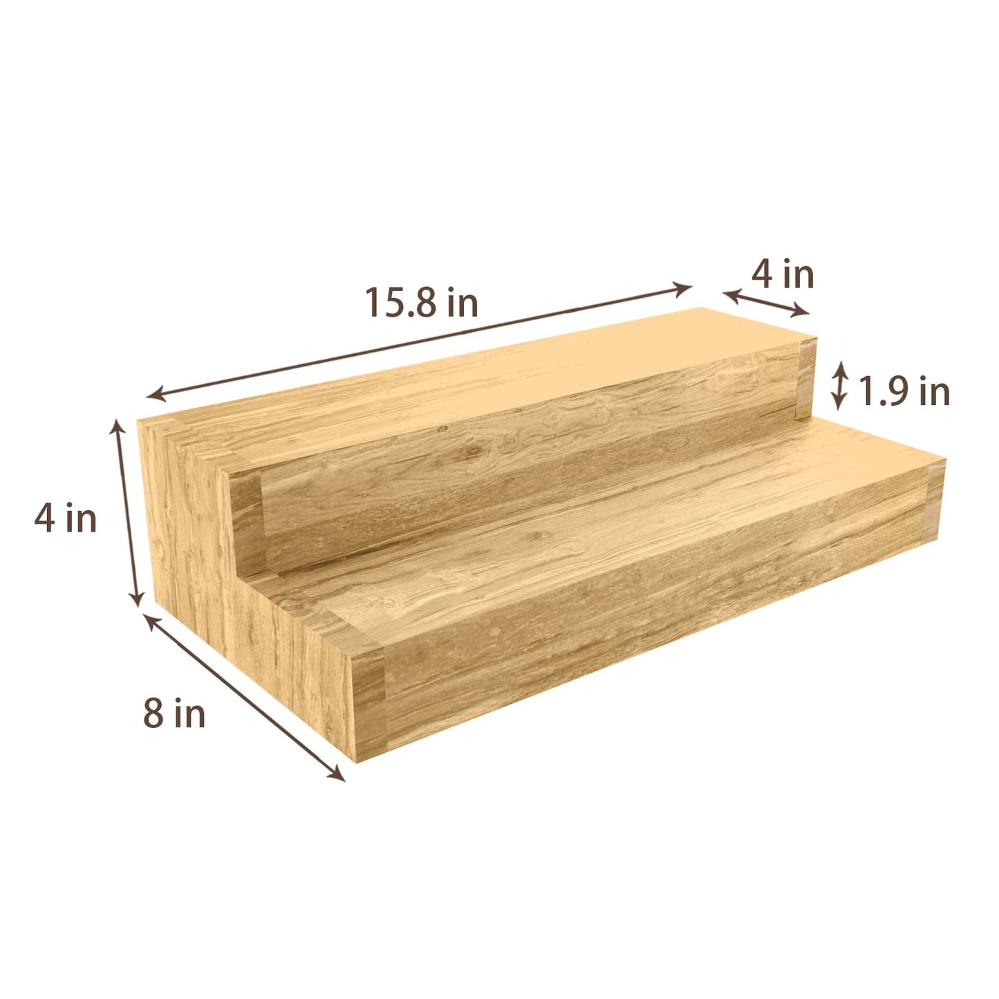 tongmo Liquor Bottle Stand - 2 Tier Liquor Bar Bottle Display Shelf, Holds 8 Bottles, Real Wood, Easy to Clean, No Installation Required - 15.8 Inch - WoodArtSupply