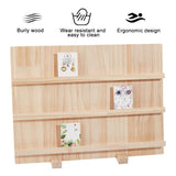 NBEADS Wood Earring Display Stands, 3 Layers Jewelry Earring Display Holder Wood Earring Card Holder Photos Business Card Holder Display with Base Stand for Home Office Retail Store, 40x14.1x30cm NBEADS