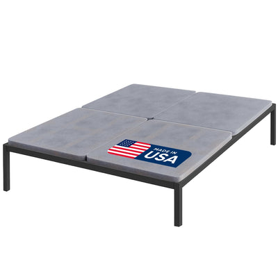 Treaton, 1.5" Split Wood Bunkie Board King Size Bed - 4-Piece Under Mattress Support, Fully Assembled, Fabric Ventilation Cover-Replaces Wooden Slats or Box Spring for Bed Frames