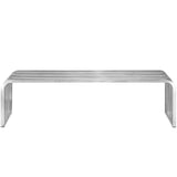 Modway Pipe Contemporary Modern Stainless Steel Metal Bench, 60" Modway
