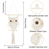 ORIGACH DIY Macrame Owl Wall Hanging Tapestry Kit Handmade Macrame Owl Kit Boho Hand Woven Macrame Wall Hanging Decor for Living Room Bedroom Office ORIGACH