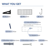 FLEXIMOUNTS Garage Wall Shelving, 2-Pack 1x3 ft, Includes 8 Bike Hooks, Wall Shelf Garage Organization System w/Bike Hangers, Garage Storage Rack, Floating Shelves, 300 lbs Weight Capacity FLEXIMOUNTS