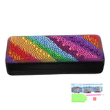 GALPADA Diamond Art Glasses Case Hard Shell Eyeglass Holder Portable Sunglasses Travel Storage Box Stylish Protective Organizer GALPADA