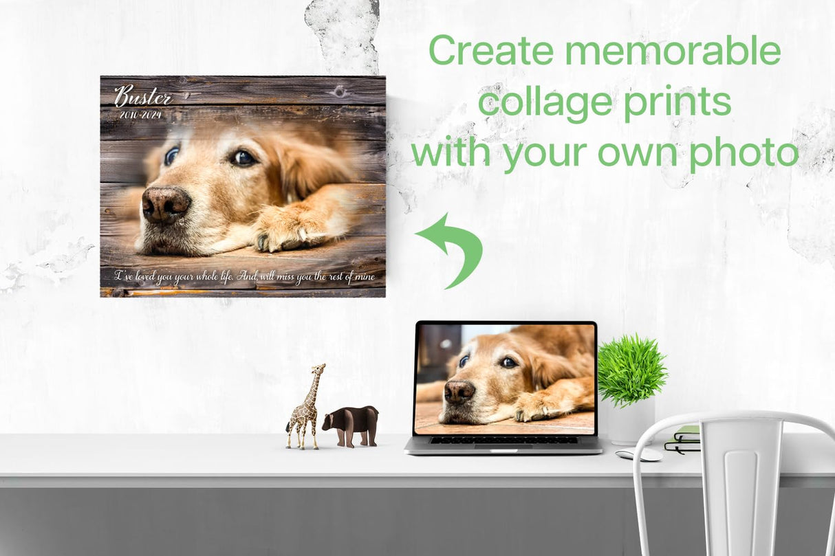 MUNDAZE Custom Pet Portrait Memorial Photo – Personalized Dog or Cat Loss Gift – Glossy Metal Print with Your Pet’s Photo – Sympathy Keepsake – Made and Shipped in USA MUNDAZE