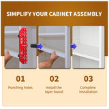 RUITOOL Shelf Pin Jig 11 Holes, Self-contained Clamping Function All Metal Shelf Pin Drilling Jig with 1/4" and 5mm Drill Bit, Shelf Hole Jig and Cabinet Hardware Jig Tool Drill Guide with Storage Bag RUITOOL